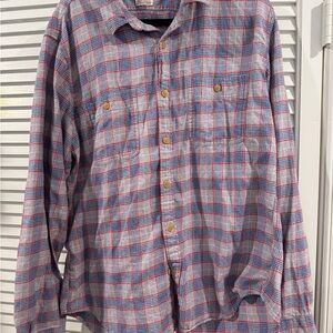 J. Crew Blue and Red XL Plaid Thin Flannel Casual Slim Fit Shirt